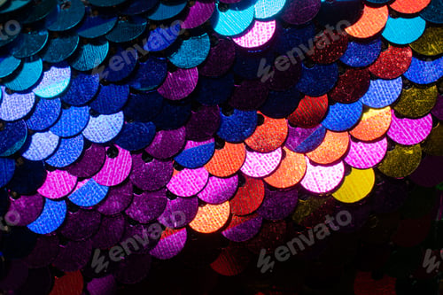 Preview: A Closeup Shot Of Colorful Sequins For Wallpaper And Background