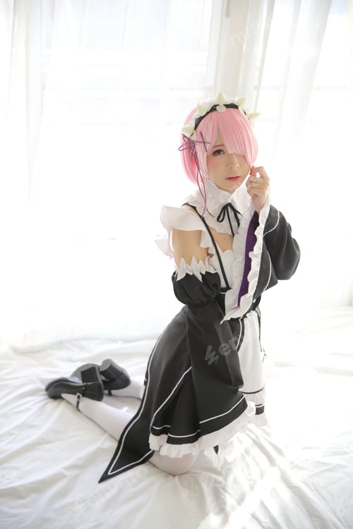 Preview: Portrait Of Japan Anime Cosplay Woman , White Japanese Maid In White Tone Room
