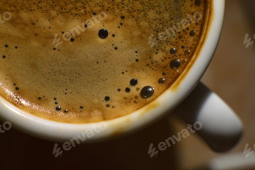 Preview: A Top View Of Dark Coffee With Some Foam