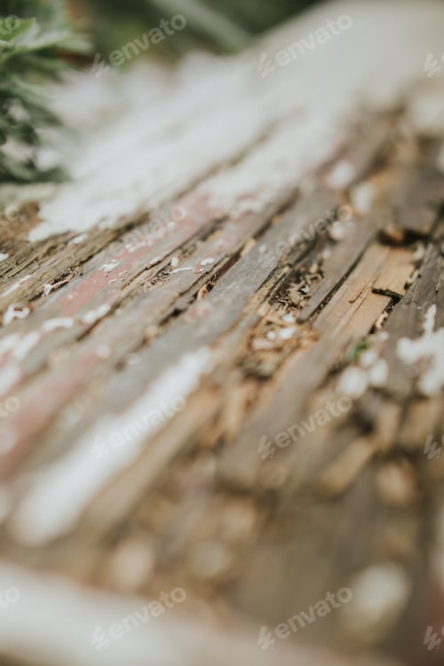 Preview: A Vertical Shot Of A Ruined Wooden Surface On A Blurred Background