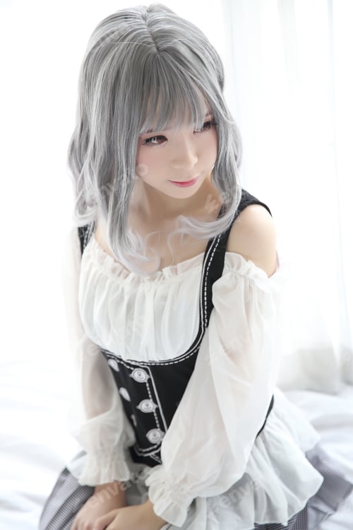 Preview: Portrait Young Asian Woman With Fashion Dress In White Tone Room