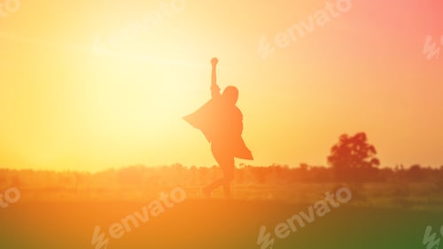Preview: Silhouette Of A Young Woman Standing Alone