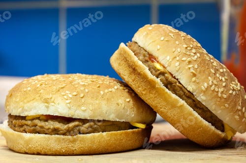 Preview: The Closeup Of Delicious Looking Cheeseburgers