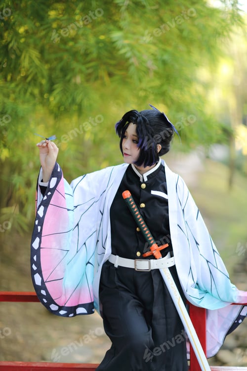 Preview: Japan Anime Cosplay Portrait Of Girl With Comic Costume With Japanese Theme