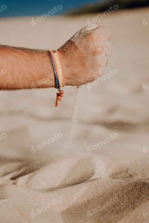 Preview: A Vertical Shot Of A Person Playing With The Sand At The Beach