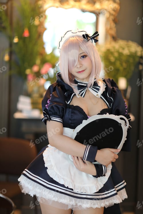 Preview: Japan Anime Cosplay Portrait Of Girl With Comic Maid Costume