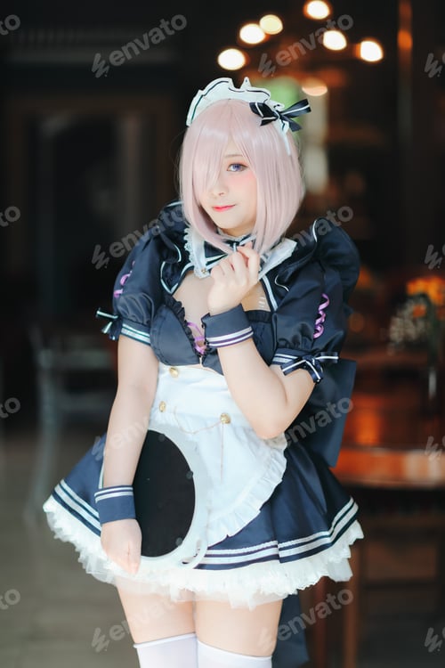 Preview: Japan Anime Cosplay Portrait Of Girl With Comic Maid Costume