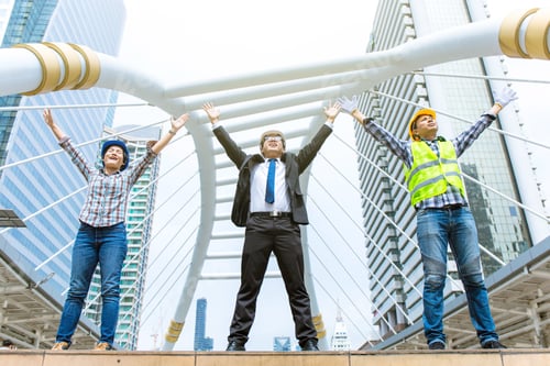 Preview: Team Engineer Jumping When Their Project Is Success.