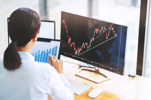 Preview: Investment Planing And Strategy Concept. Financial Data Analysis Graph Business Analytics And