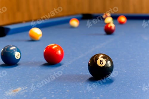 Preview: Billiard Balls On The Snooker Table Selected Focus.