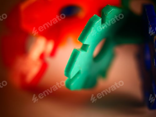 Preview: A Closeup Shot Of A Colorful Thinking Jigsaw Game Piece