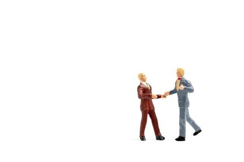Preview: Miniature People Gay Couple Dancing On White Background , Homosexual Relationship Concept
