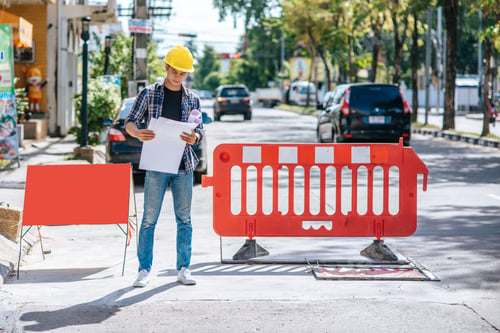 Preview: Civil Engineers Work According To Road Conditions And Have Barriers.