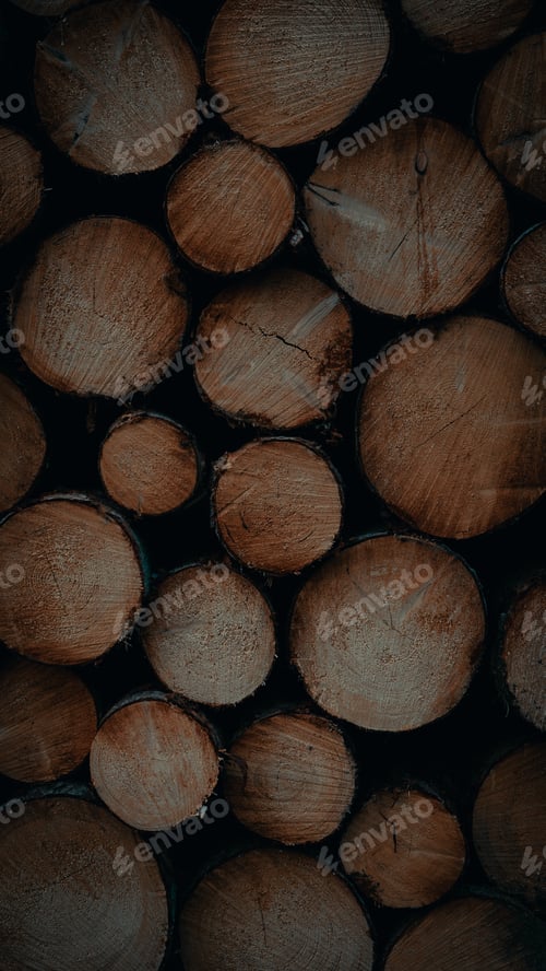 Preview: A Vertical Shot Of Many Logs On Top Of Each Other