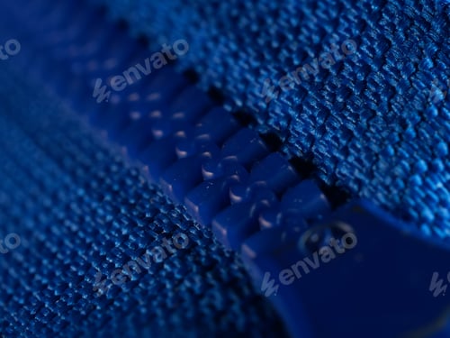 Preview: A Closeup Shot Of A Blue Cloth Zipper