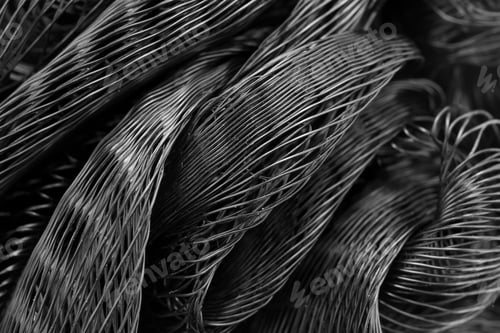 Preview: A Very Close View Of A Plastic Black Exfoliating Mesh Sponge.