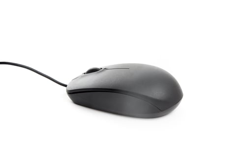 Preview: A Black Computer Mouse Isolated On White