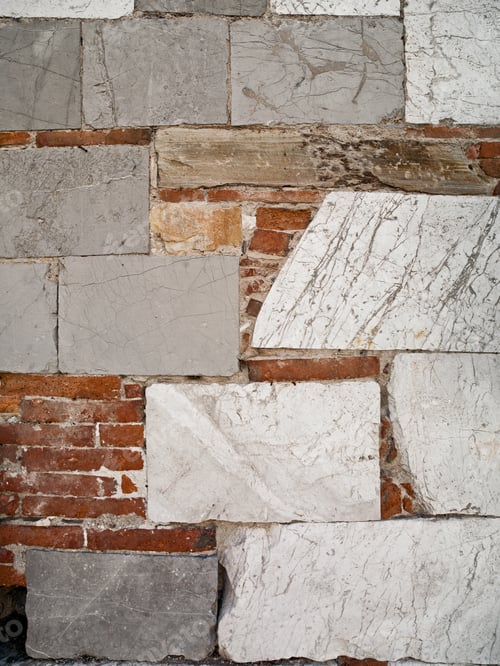 Preview: Ancient Walls Where Blocks And Bricks European Craftsmanship Have Repaired The Erosion.