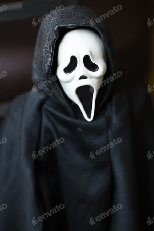 Preview: Scary Halloween Ghost Making A Horror Facial Expression