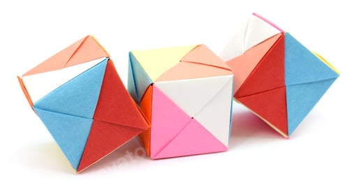 Preview: Origami Paper Cube, With Colorful Papers
