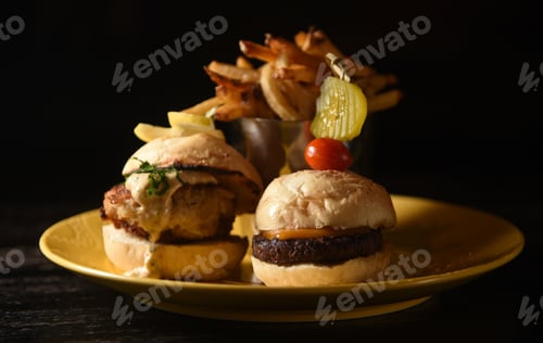 Preview: Sliders With Fries Isolated Horizontal