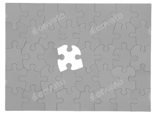 Preview: Grey Puzzle Pieces Background Isolated