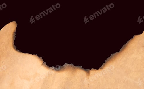 Preview: Grunge Paper With Charred Edges On Black Background