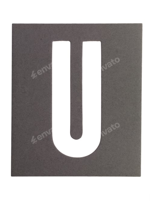 Preview: Typography Image With Texture Of The Letter 'U'