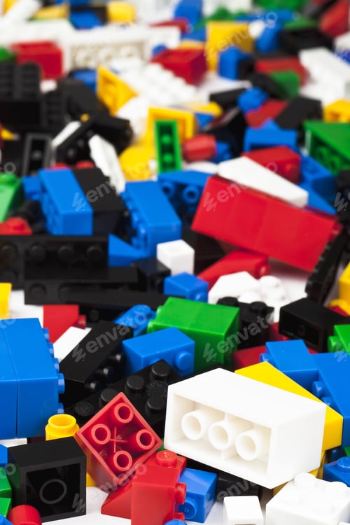 Preview: Close Up Image Of Heap Of Assorted Blocks