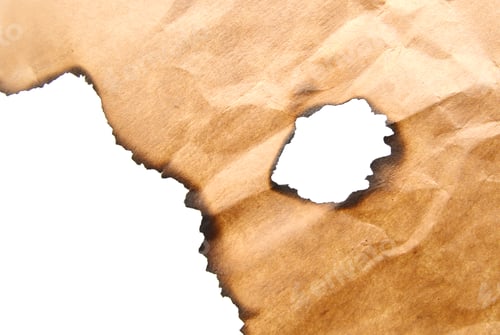 Preview: Grunge Paper With Charred Edges On White Background