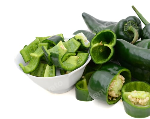 Preview: Poblano Chili Pepper Chopped Closeup