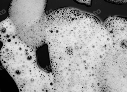Preview: Soap Foam Shaving Cream Bubble Isolated On Black Background Top View Object Health Concept - Image