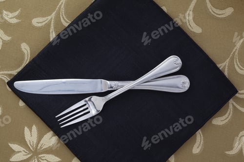 Preview: White Plate, Fork And Knife