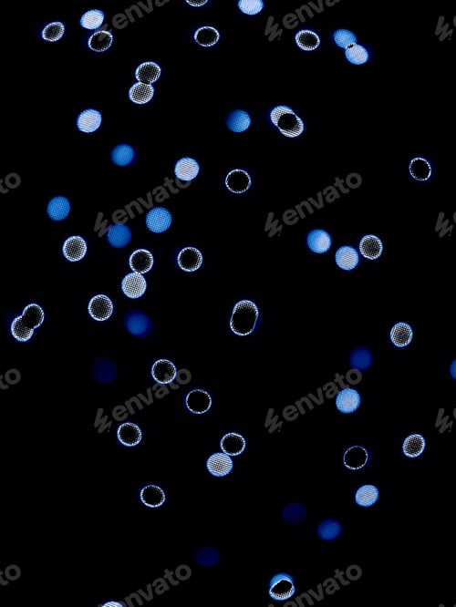 Preview: Abstract Diffused Festive Holiday Background Of Christmas Lights On Dark Background