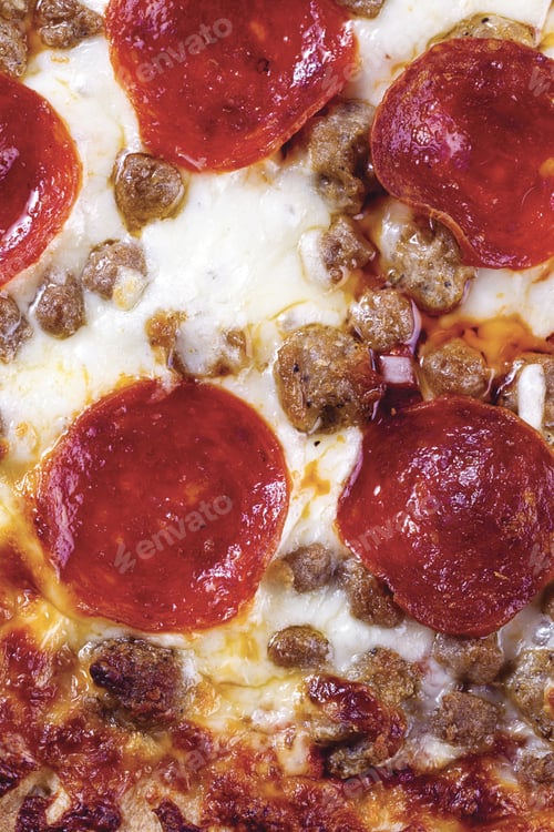 Preview: Close-Up Shot Of Italian Original Pepperoni Pizza