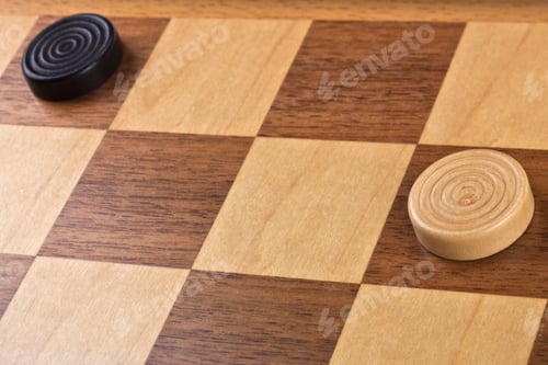 Preview: Wooden Checkers Board
