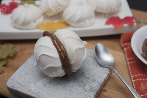 Preview: Dulce De Leche Dessert Made With Meringues In A Sandwich Form