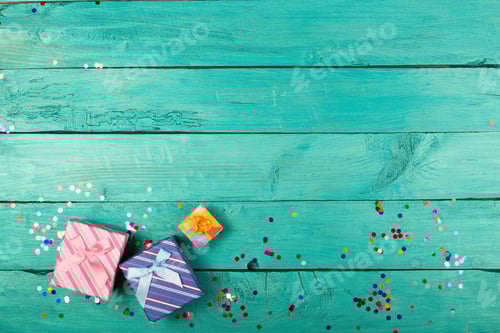 Preview: Gift Box On A Bright Colorful Background