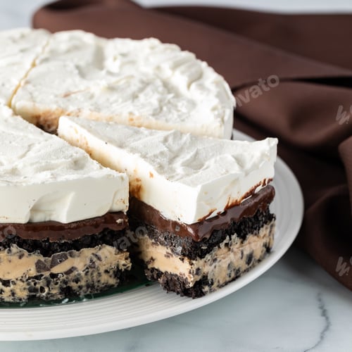Preview: Slice of Chocolate Dessert with White Topping