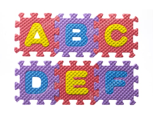 Preview: Letters Of The Alphabet Made From Children'S Foam Tiles - A B C D E F