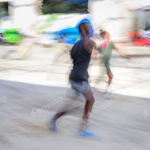 Preview: Blurred Motion View Of Person Dancing On Street, Havana, Cuba