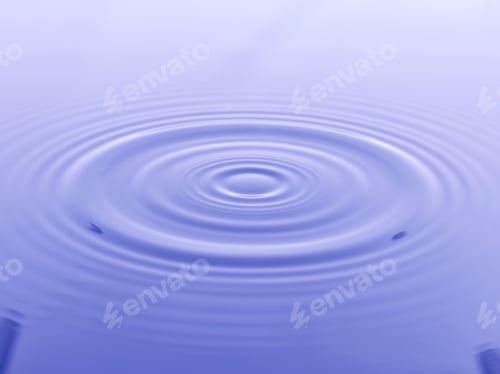 Preview: Close Up Water Droplet Affect The Surface, Forming Rings On The Surface And Making A Perfect