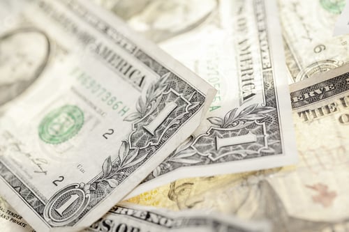 Preview: Close-Up Cropped Image Of One Dollar Banknote.