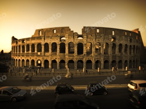 Preview: Colosseum At Sunset In Rome, Italy