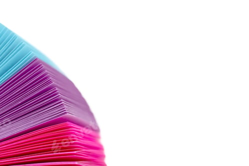 Preview: Close Up Image Of Colorful Papers On White Background