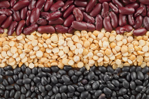 Preview: Cropped Shot Of Three Types Of Food Grains In A Macro Image.