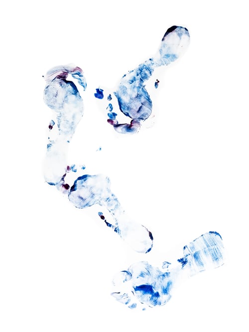 Preview: Watercolor Footprints On White Background