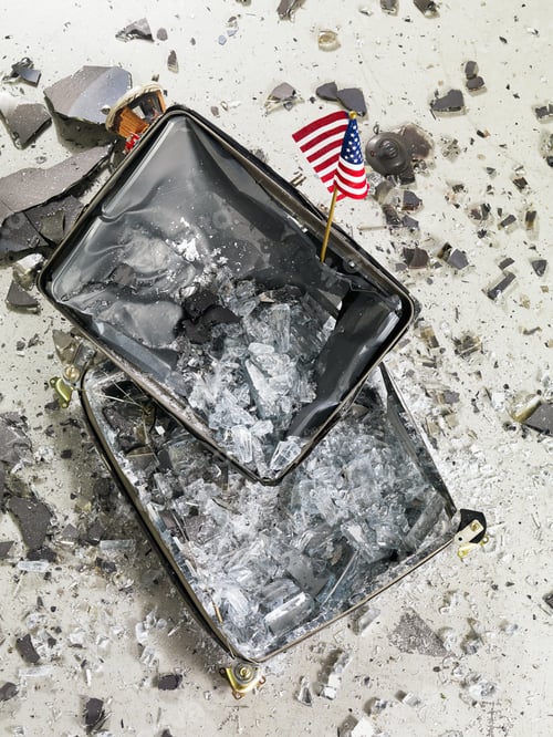 Preview: Image Of A Smashed Television And Usa Flag