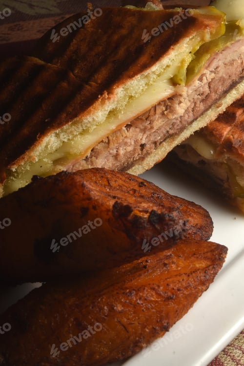Preview: Cuban Sandwich Shown Close Up
