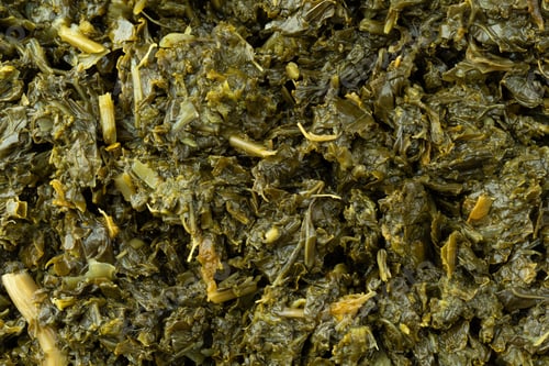 Preview: Close View Of A Portion Of Cooked Chopped Kale.